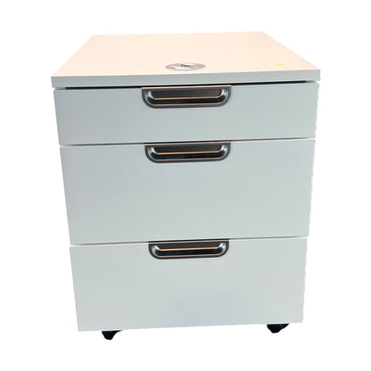 Arkivskap på hjul, hvit