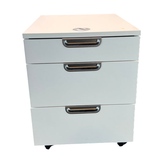 Arkivskap på hjul, hvit