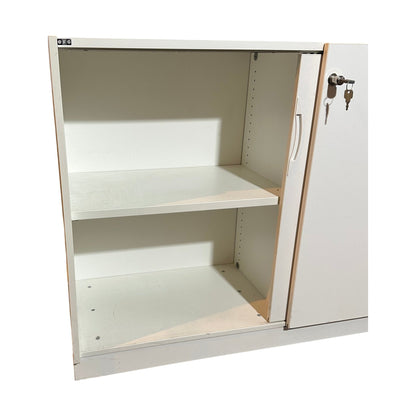 Skap med skyvedører fra EFG, hvit, 120x40x80 cm