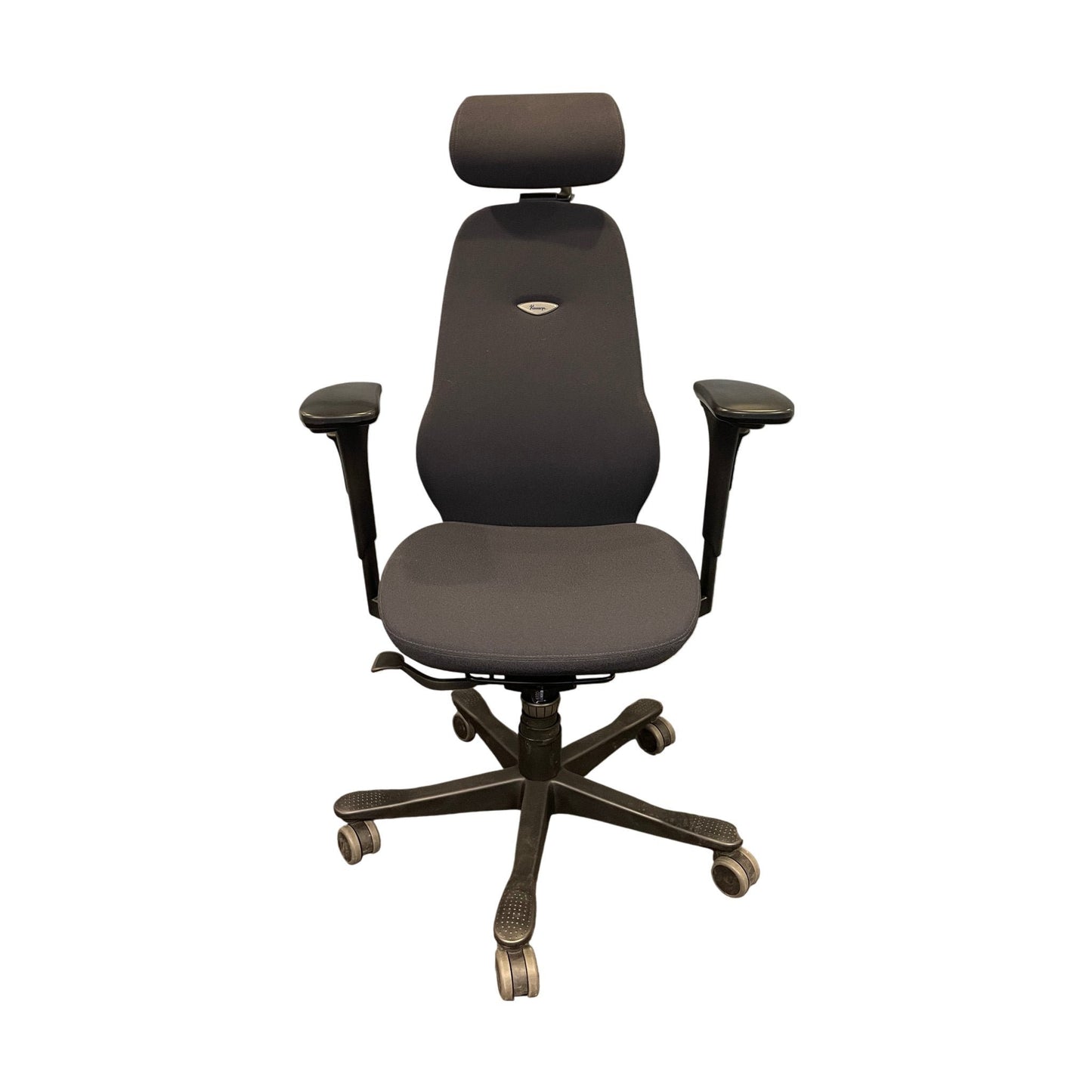 Kinnarps Freefloat kontorstol med nakkestøtte, grå stoff