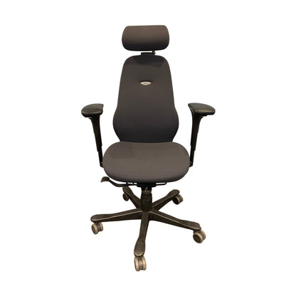 Kinnarps Freefloat kontorstol med nakkestøtte, grå stoff