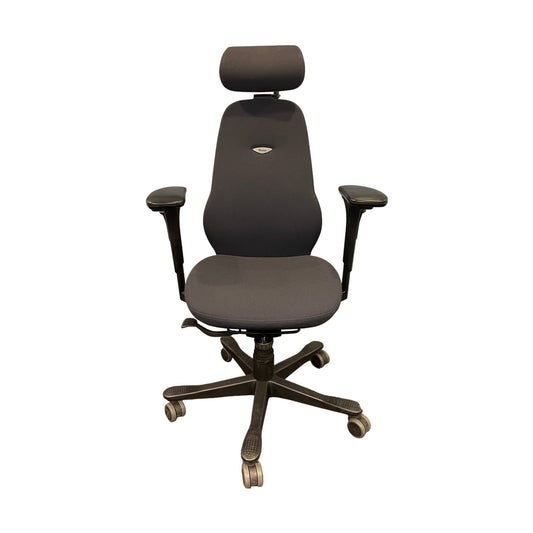 Kinnarps Freefloat kontorstol med nakkestøtte, grå stoff