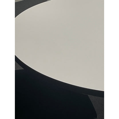 Rundt møtebord, hvit laminat, 100x100 cm