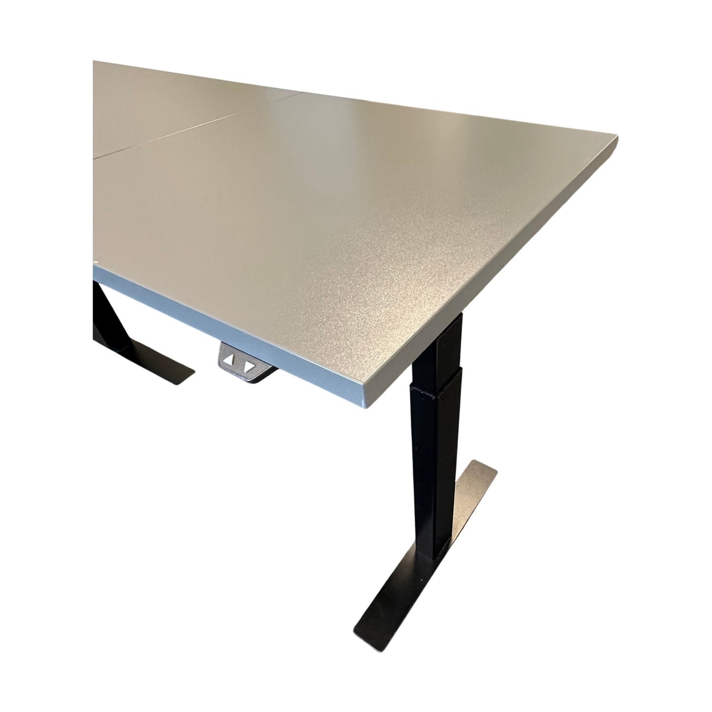 Elektrisk hev/senk skrivebord fra Linak, grå, 180x180 cm