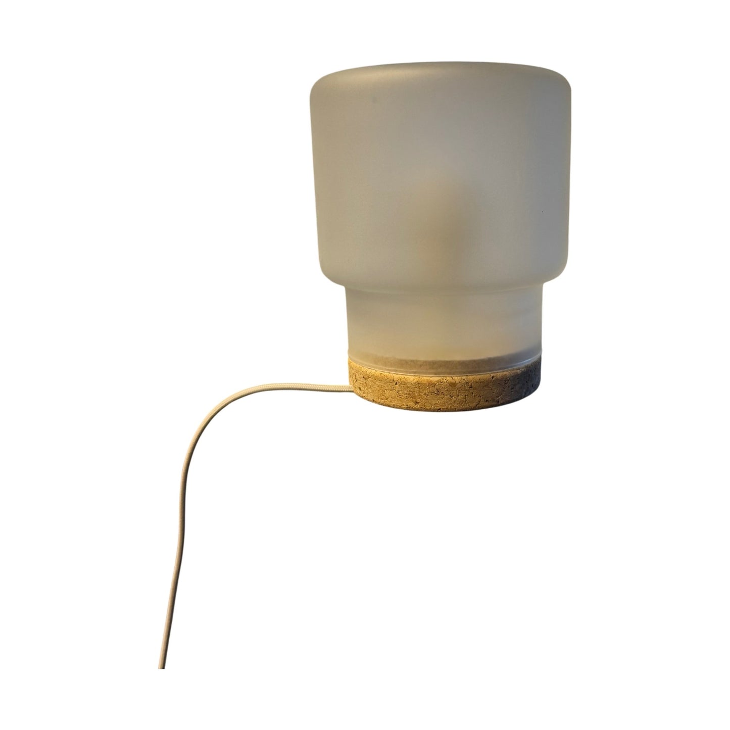 Liten hvit bordlampe