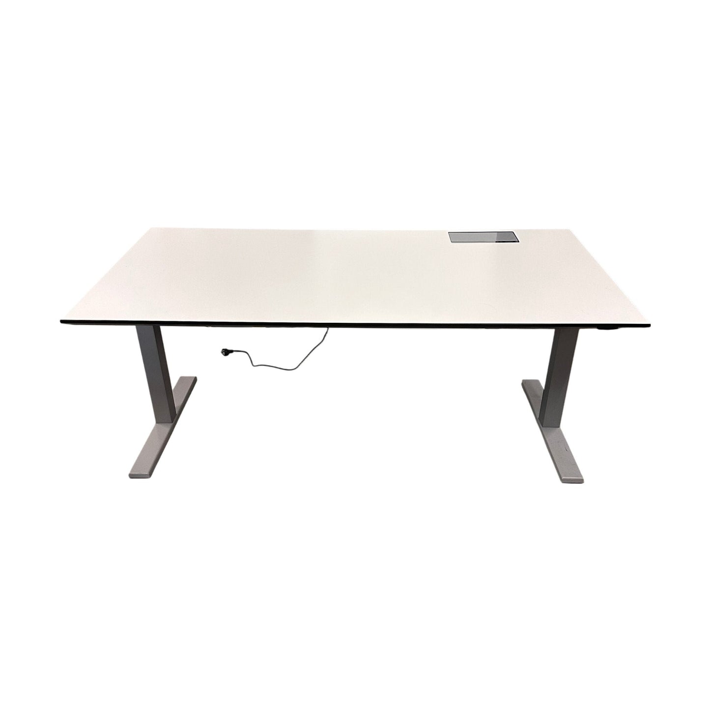 Elektrisk hev/senk skrivebord, hvit laminat, 180x90 cm