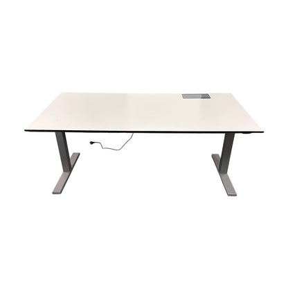 Elektrisk hev/senk skrivebord, hvit laminat, 180x90 cm