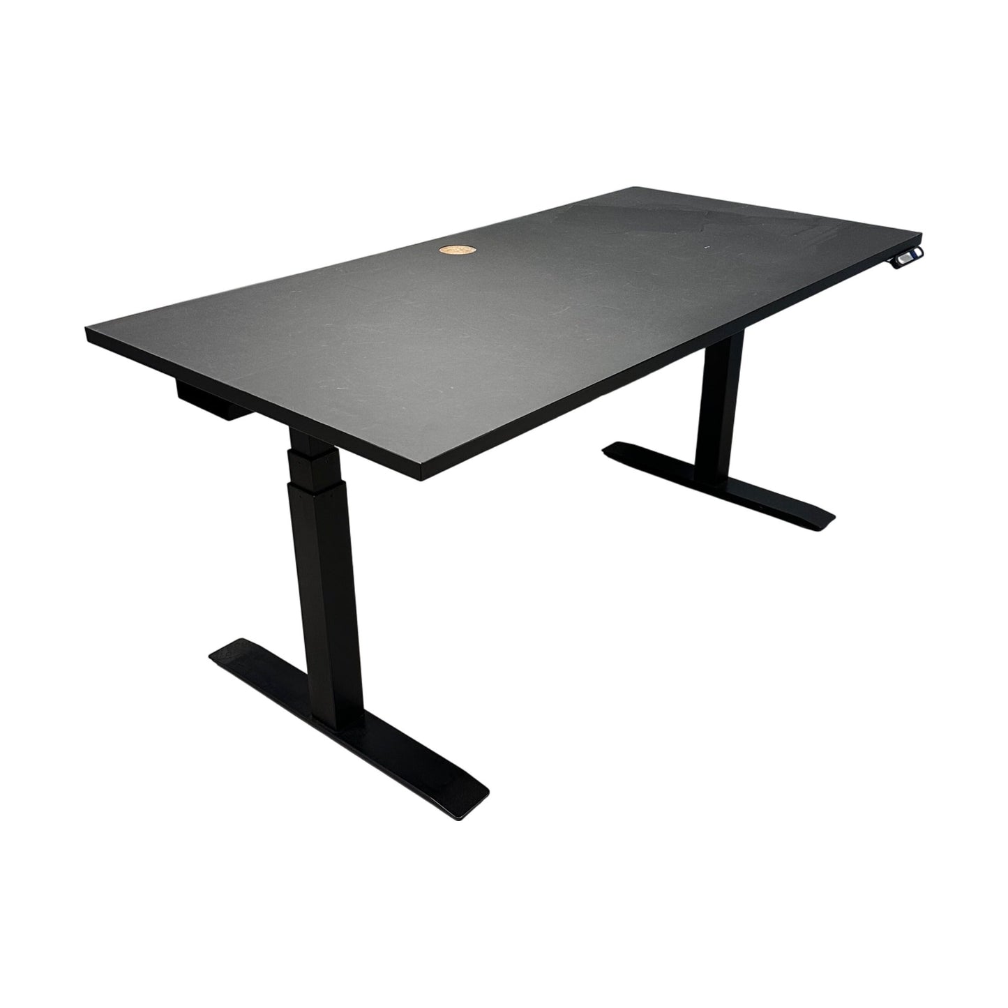 Elektrisk hev/senk skrivebord, sort, 160x80 cm