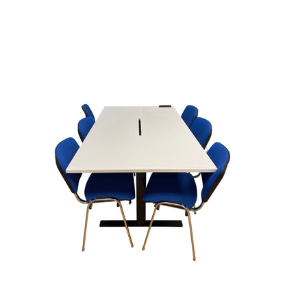 Møtebord, hvit plate, 180x100 cm