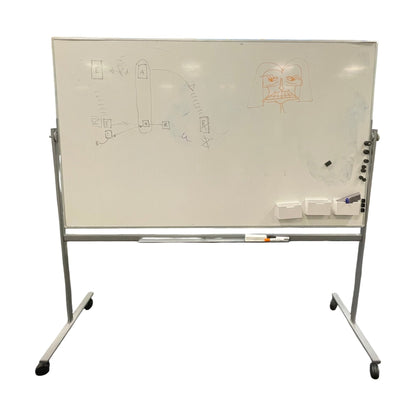 Roterbar whiteboard på hjul, 208x65x207cm