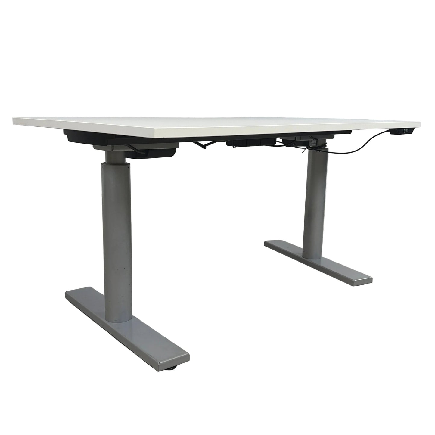 DUBA B8 elektrisk hev/senk skrivebord, hvit laminat, 120x80 cm