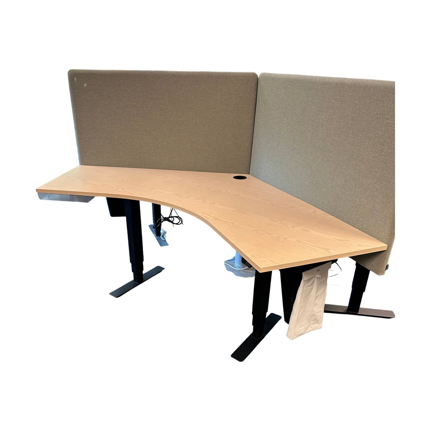 Elektrisk hev/senk skrivebord 205x100 cm, beige
