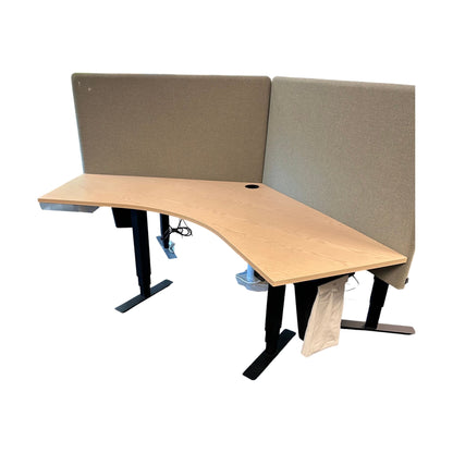 Elektrisk hev/senk skrivebord 205x100 cm, beige