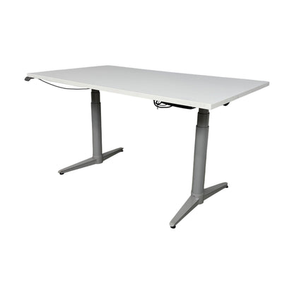 El hev/senk skrivebord 140x80 cm, hvit, Edsbyn
