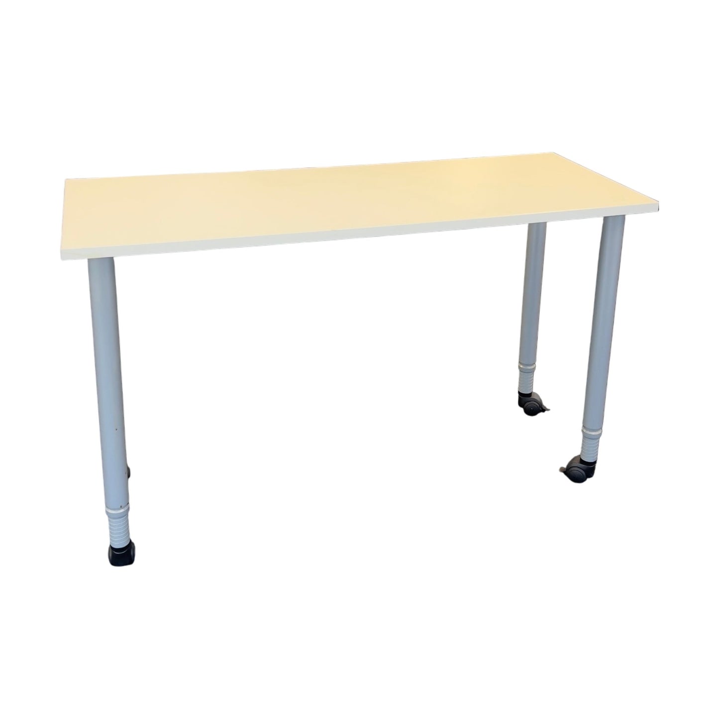 Skrivebord 130x50 cm, hvit laminat