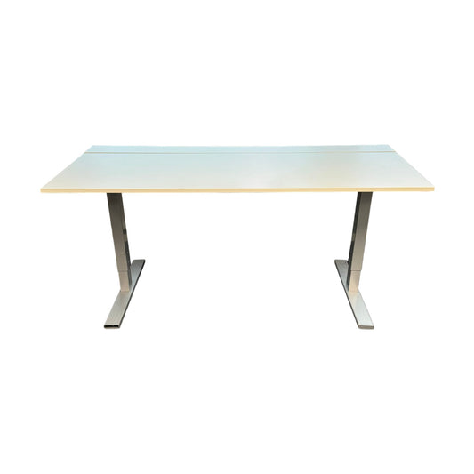 Skrivebord, manuell hev/senk med kabel og utrekk, 180cm