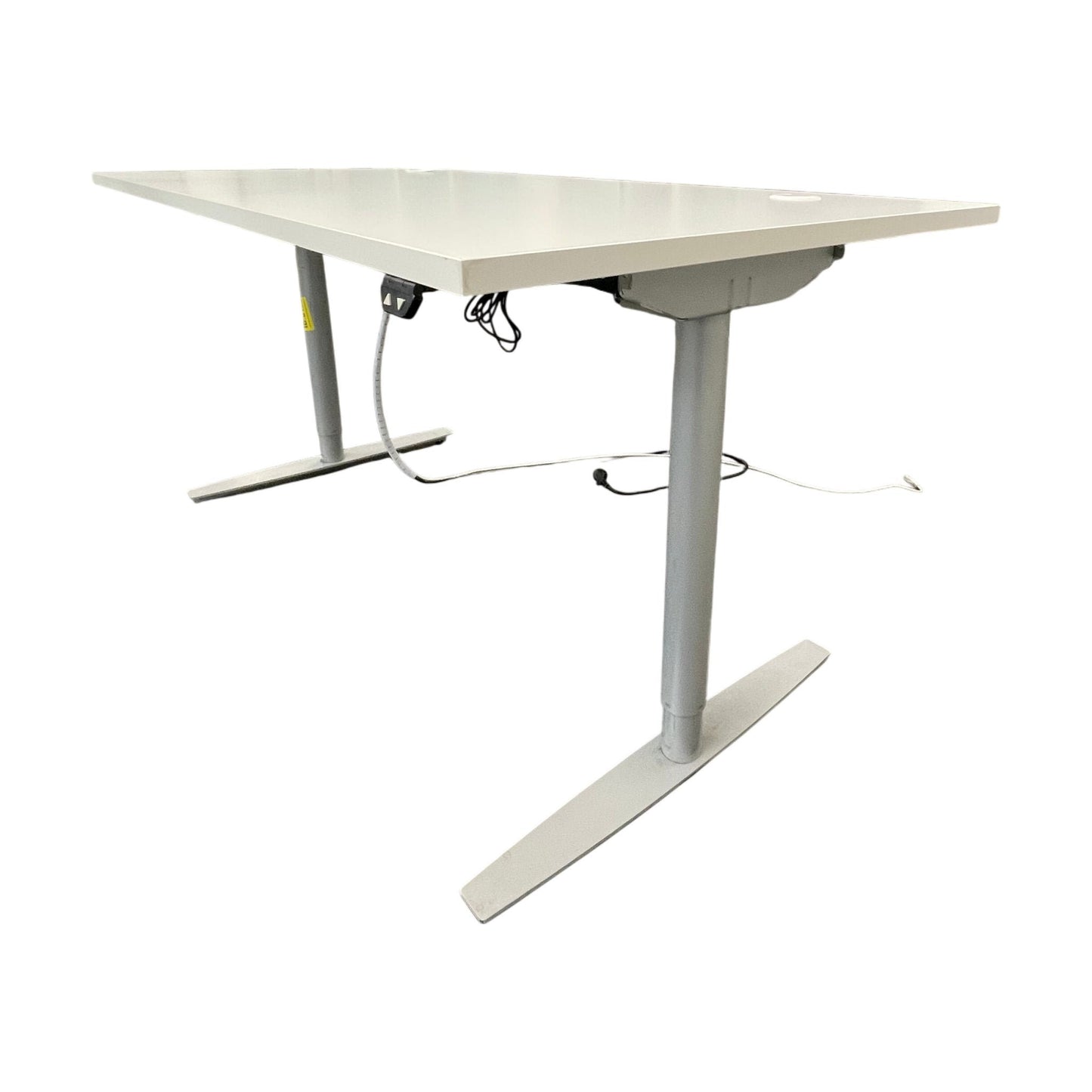 Elektrisk hev/senk skrivebord, hvit laminat, 160x80 cm
