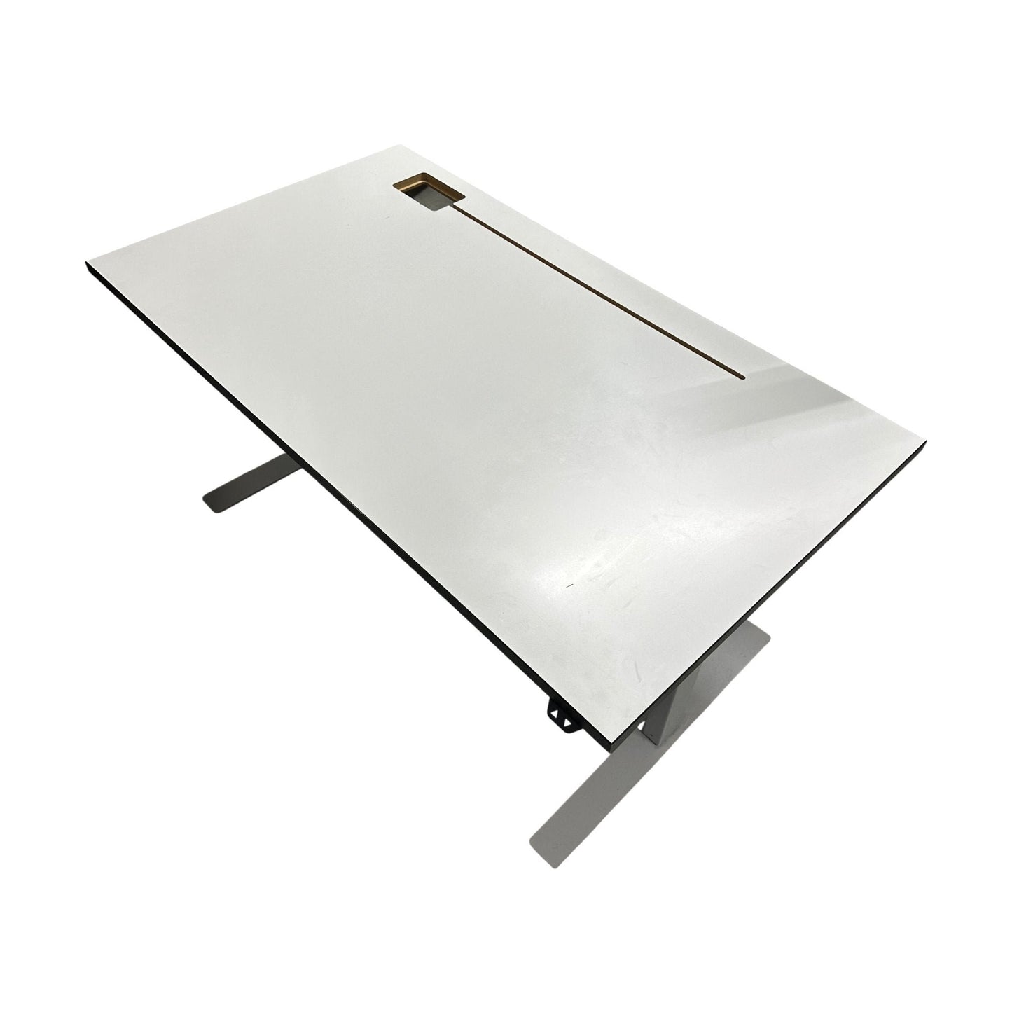 Elektrisk hev/senk skrivebord, hvit, 140x80 cm