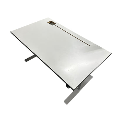 Elektrisk hev/senk skrivebord, hvit, 140x80 cm