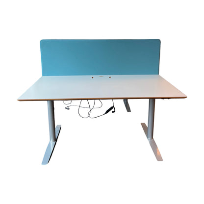 Elektrisk hev/senk skrivebord, grå, 160x80 cm