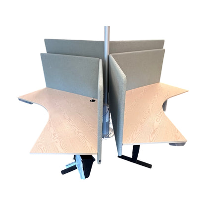 Elektrisk hev/senk skrivebord 205x100 cm, beige