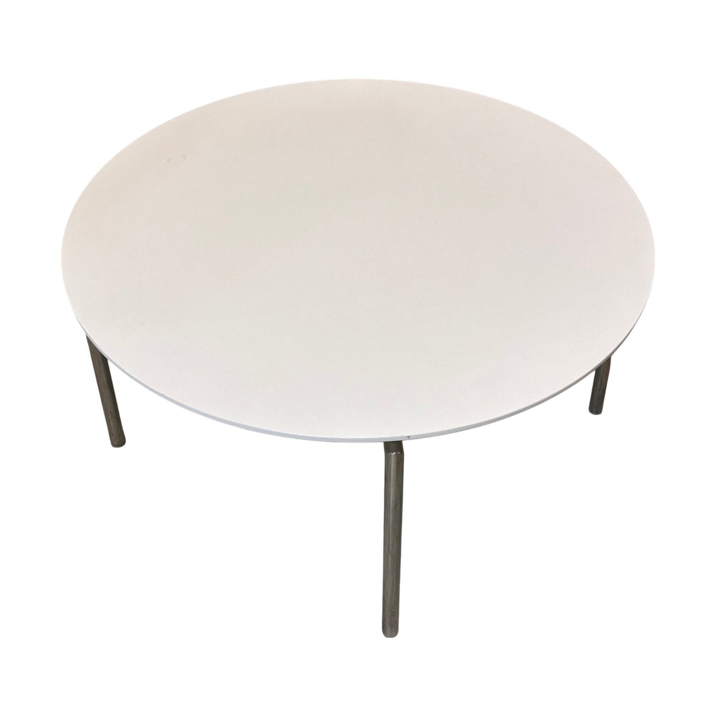 Loungebord, hvit, Ø90 cm