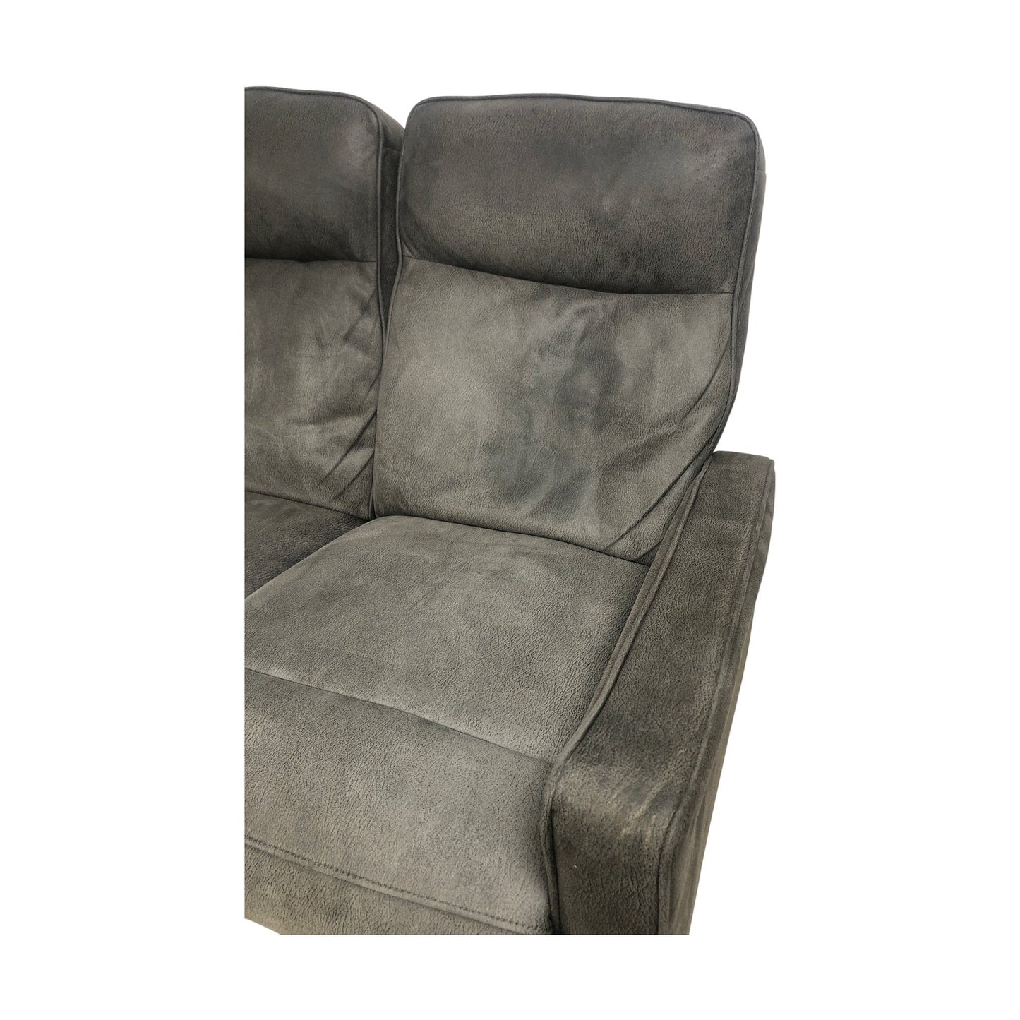 Asila recliner-sofagruppe fra A-Møbler, 3-seter, 2-seter + stol, microfiber, grå