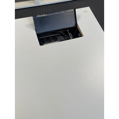 Elektrisk hev/senk skrivebord, sort og hvit, 160x80 cm