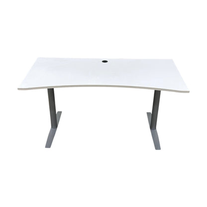 Elektrisk hev/senk skrivebord 140x80 cm, hvit laminat