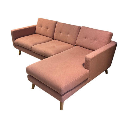 Sofa med sjeselong 3-seter fra SOFACOMPANY, dus rosa, høyre sjeselong