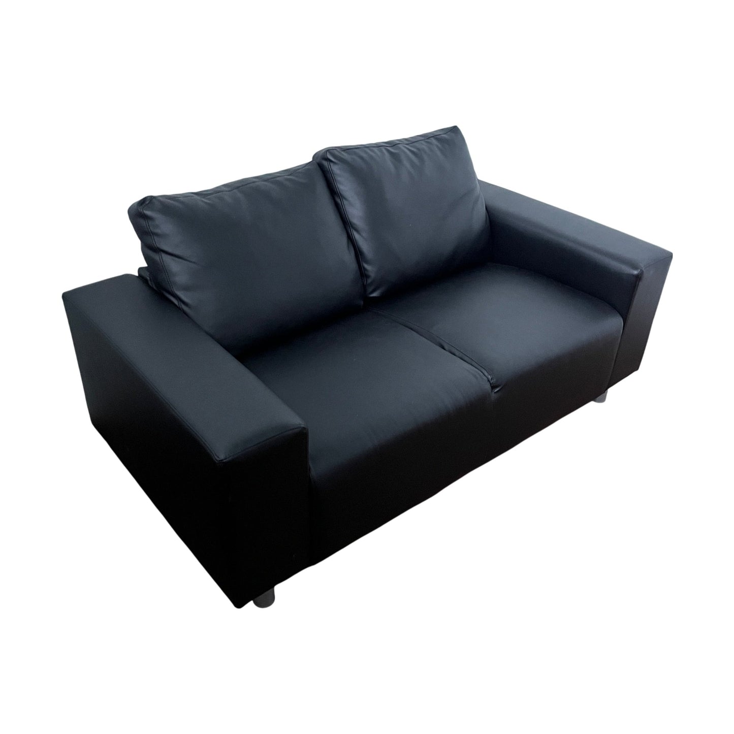 Sort 2-seter sofa i skinn