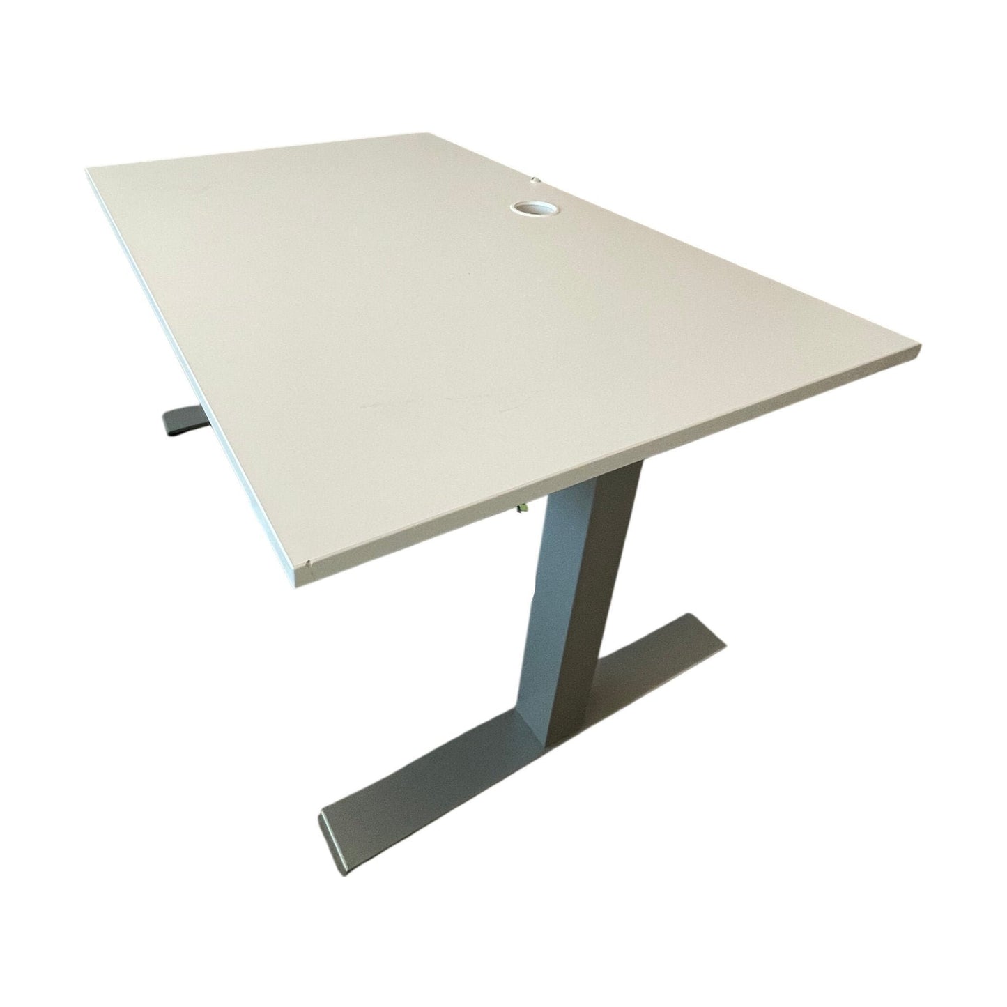 Kinnarps elektrisk hev/senk skrivebord, hvit laminat, 120x80 cm