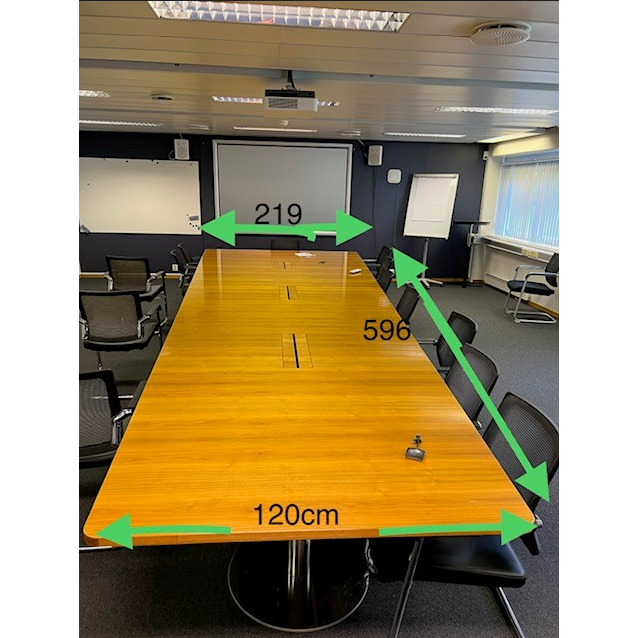 Møtebord, trefarget, 596x219/120 cm