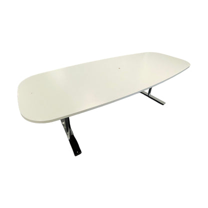 Møtebord, hvit bordplate, 230x90 cm