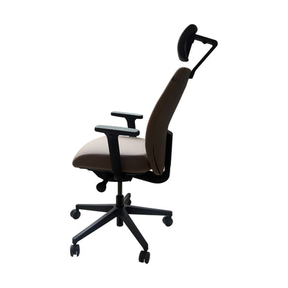 Kontorstol SAVO Soul, beige m/sort nakkestøtte