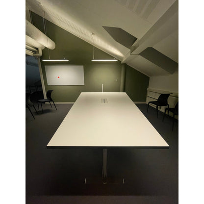 Møtebord trapesformet, hvit, 320x200 cm