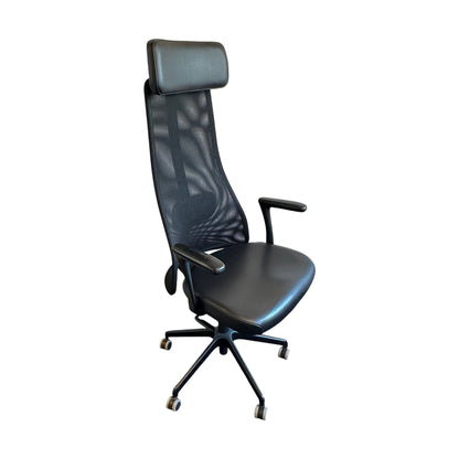 Kontorstol IKEA JÄRVFJÄLLET, sort skinn