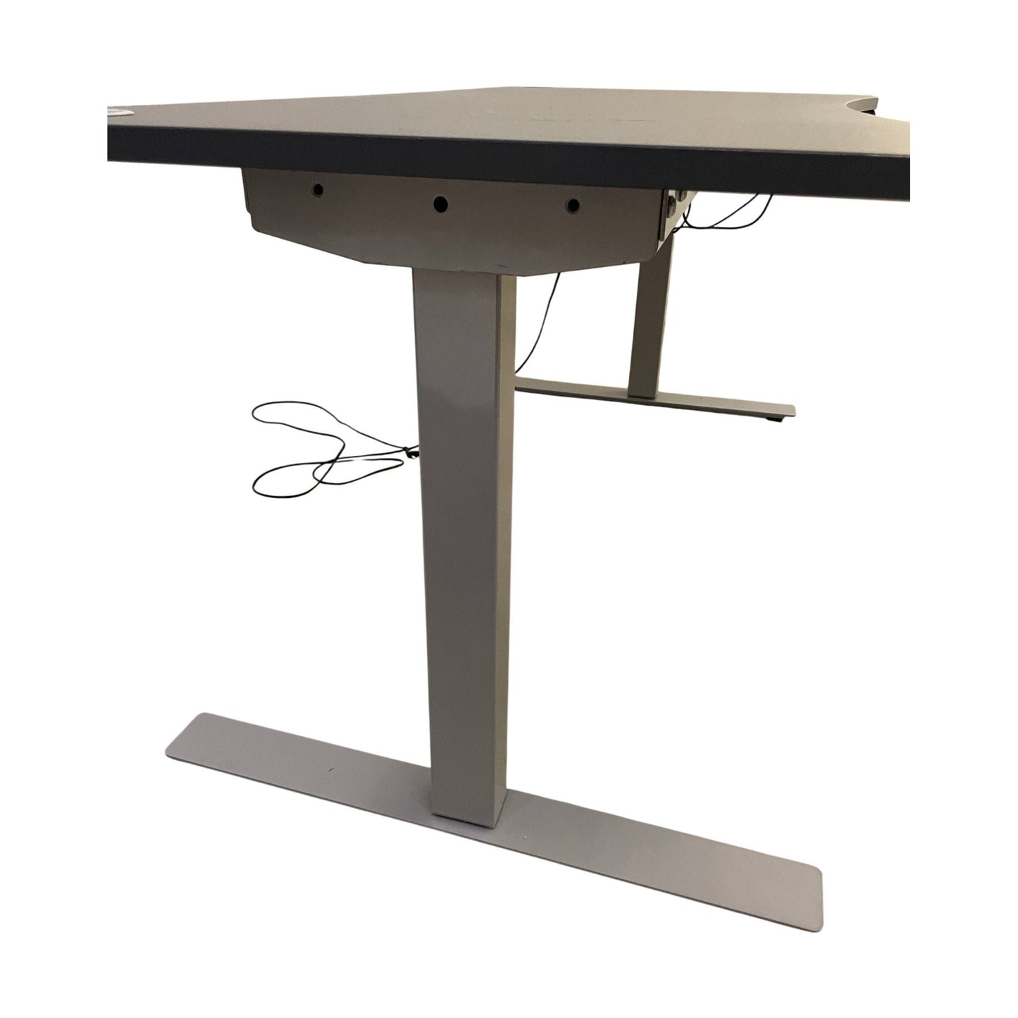 Elektrisk hev senk skrivebord med grå plate, 160x80x72 cm
