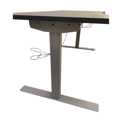 Elektrisk hev senk skrivebord med grå plate, 160x80x72 cm