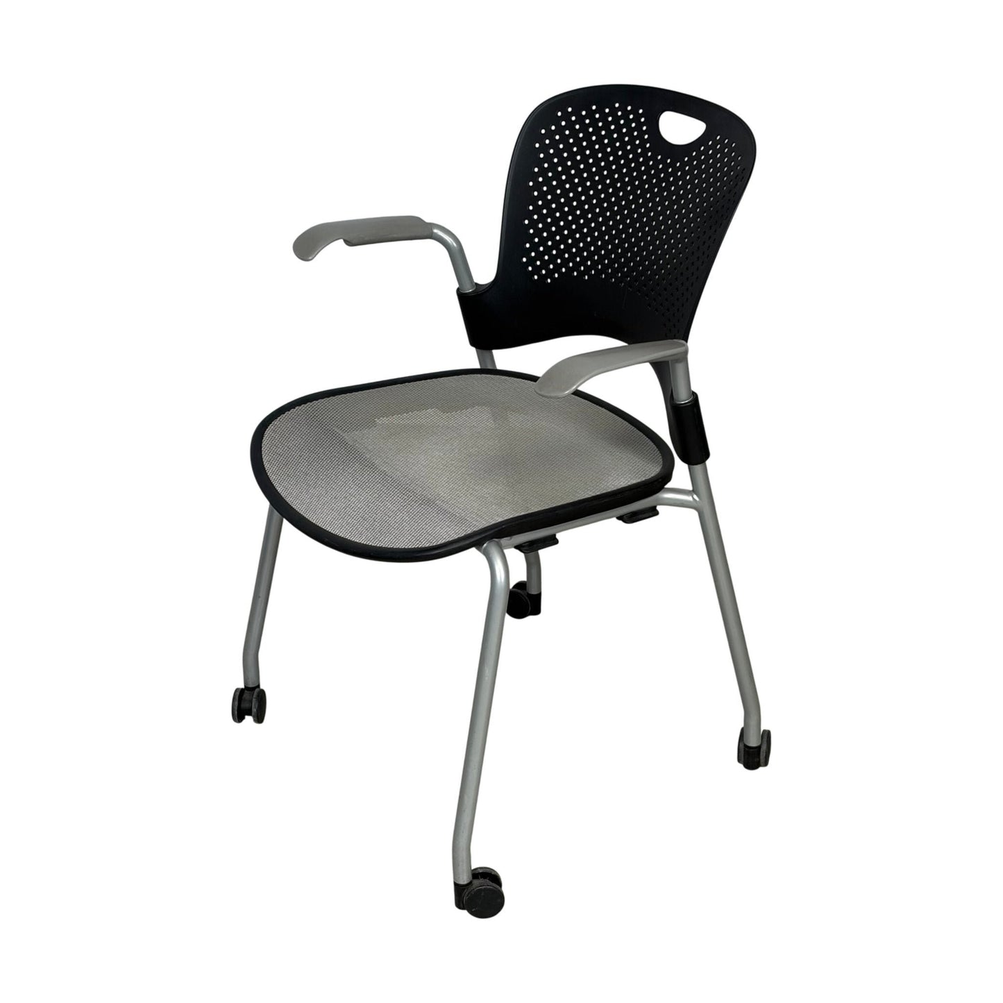 Caper møteromsstol fra Herman Miller, grå, på hjul