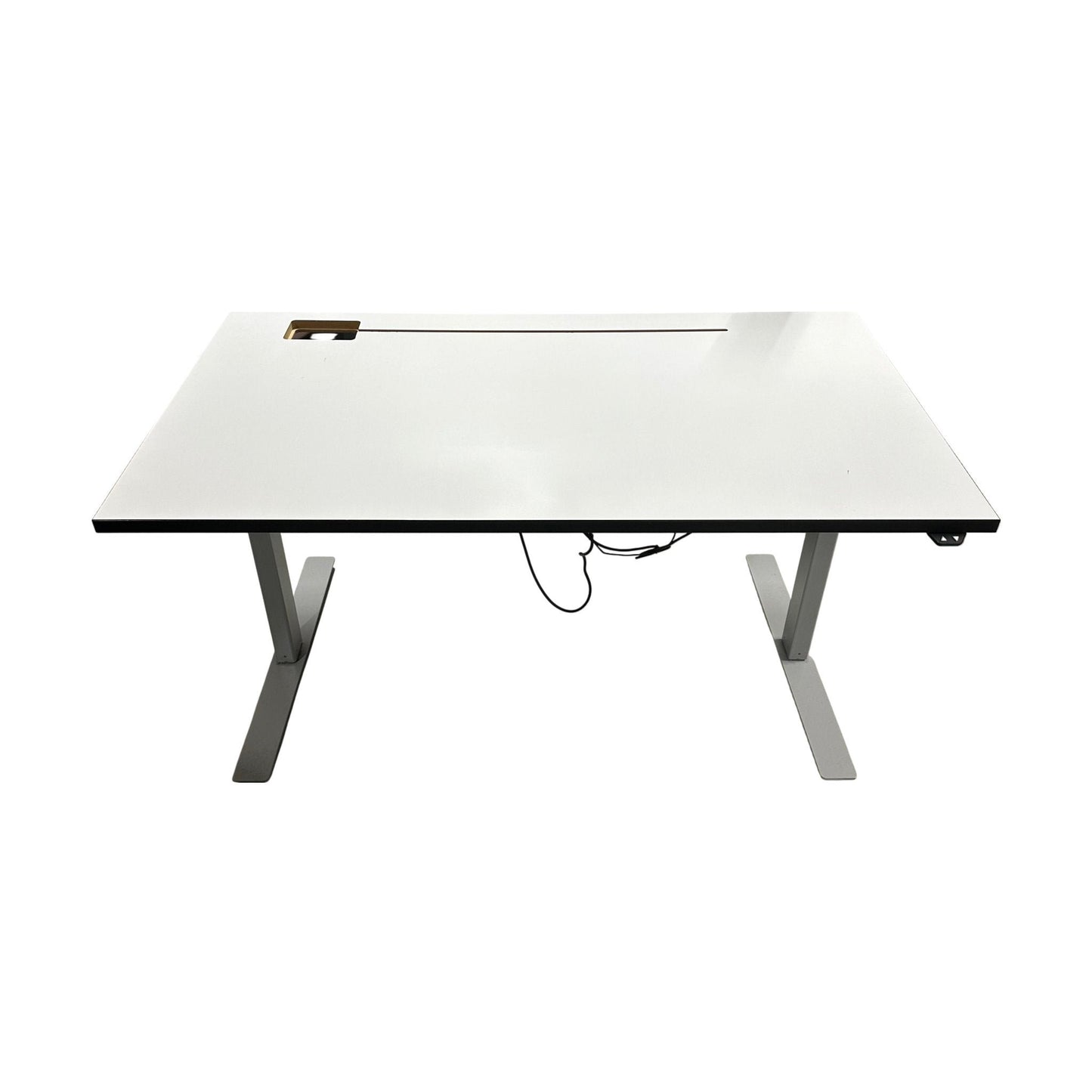 Elektrisk hev/senk skrivebord, hvit, 140x80 cm