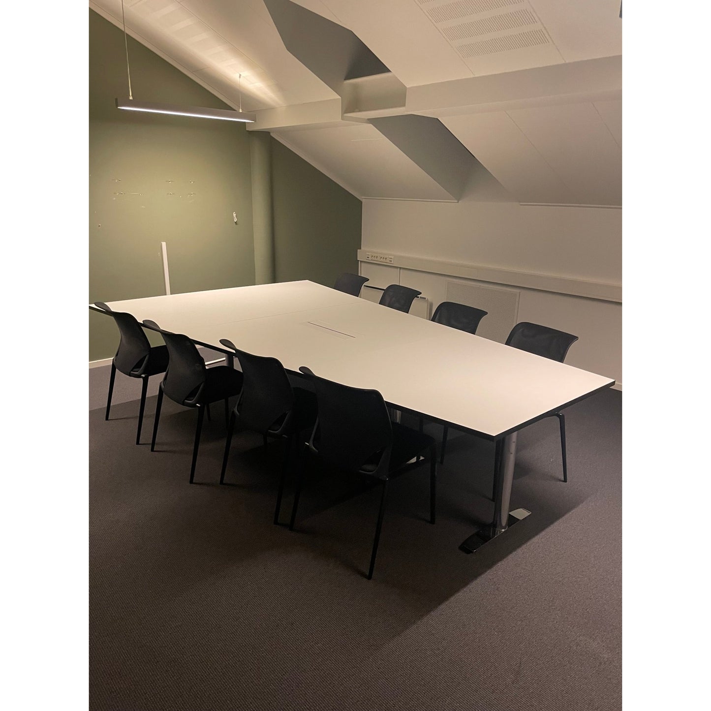 Møtebord trapesformet, hvit, 320x200 cm