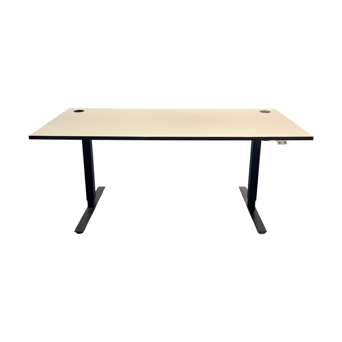 Elektrisk hev/senk skrivebord 160x80 cm, hvit laminat, Edsbyn