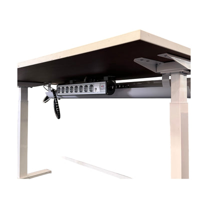 Helhvit skrivebord justerbart, 140x70 cm, Edsbyn