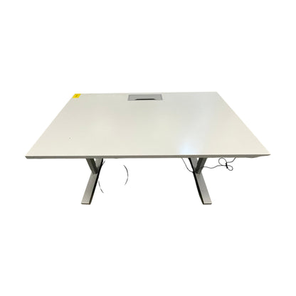 Elektrisk hev/senk skrivebord, grå, 140x80 cm