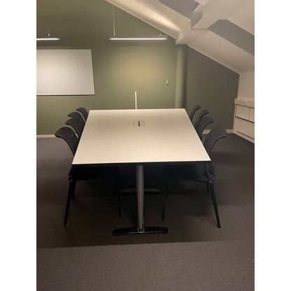 Møtebord trapesformet, hvit, 320x200 cm