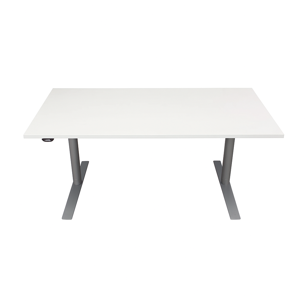 Elektrisk hev/senk skrivebord, hvit laminat, 200x80 cm