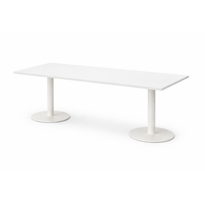 Møtebord i hvit laminat, 200x80 cm