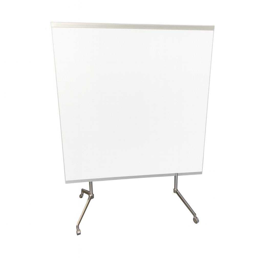 Tosidig whiteboard med krom ben, 150x70x195,5 cm