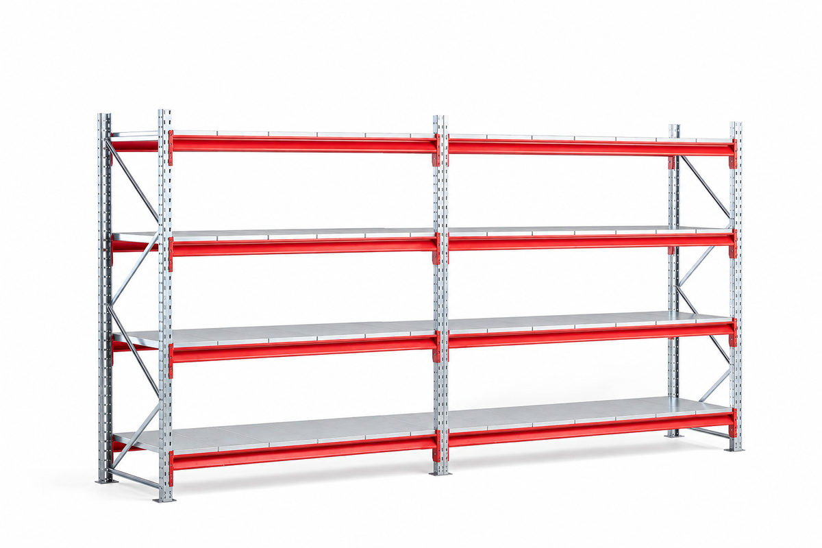 (190x60x200) AJ Produkter TOUGH lagerhylle i grå, 4 hylleplan